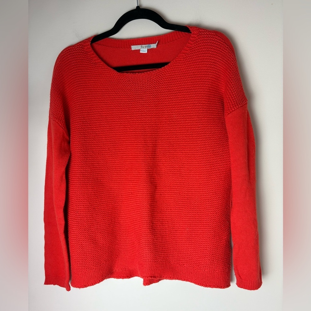 Boden Red Cashmere Blend Textured Knit Dolman Sweater Women’s Size 6